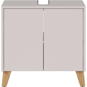Waschbecken-Unterschrank Kaschmir, 2 Türen, Holzfüße. Modernes Badmöbel für Stauraum.