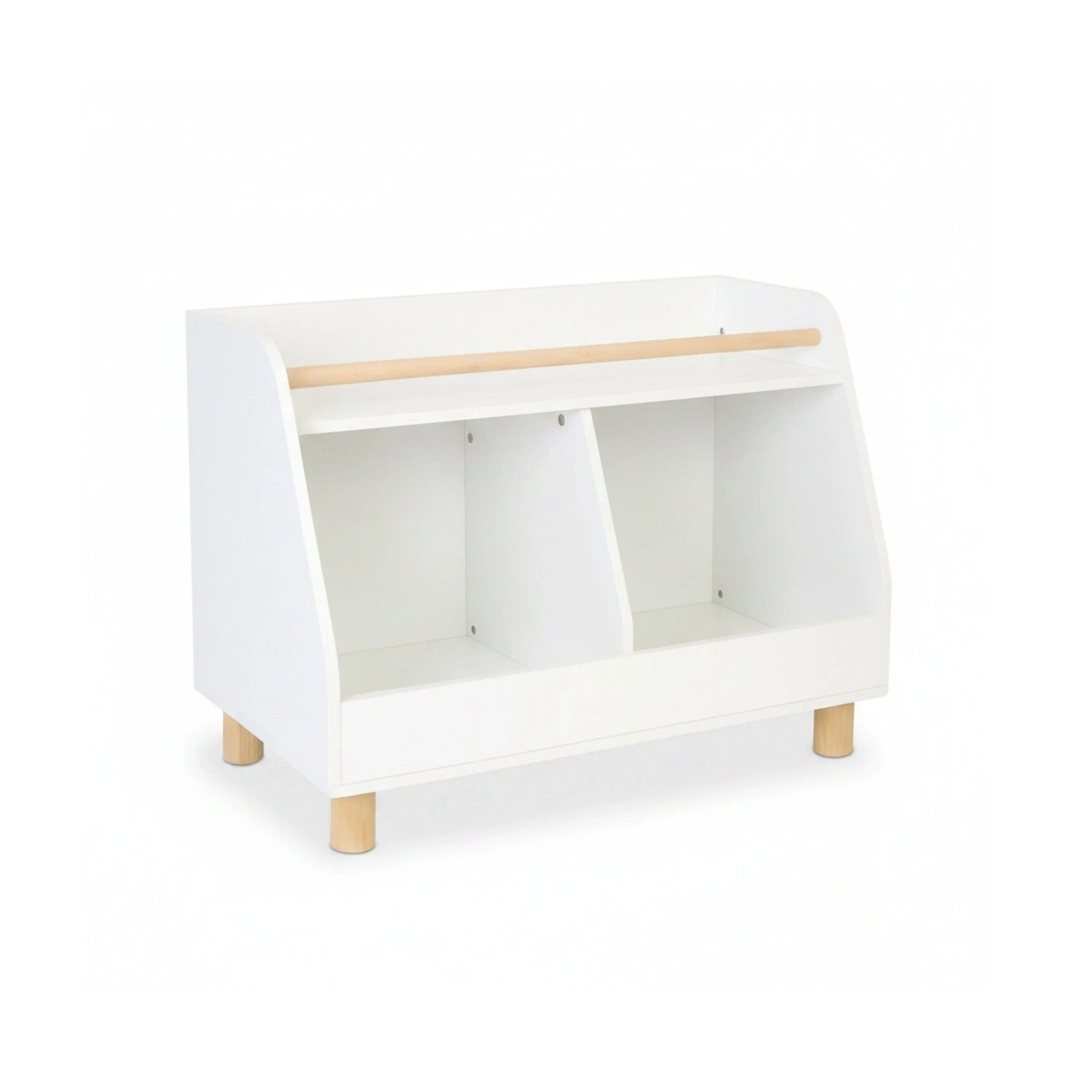 Relaxdays Kinderregal MDF Kiefernholz Weiß mit 2 Fächern 53 cm x 72 cm x 38 cm 20 kg