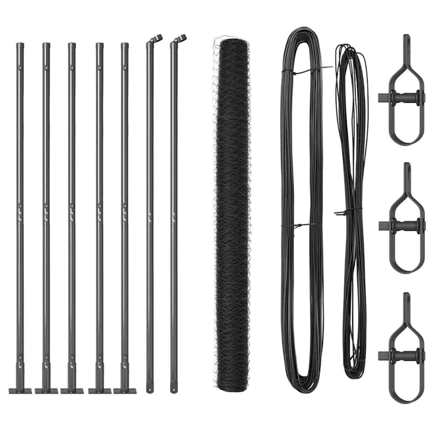 vidaXL Zaunpfosten Grau 10 x 1,5 m 50 mm Maschenweite Stahl und PVC 3353636 günstig online kaufen