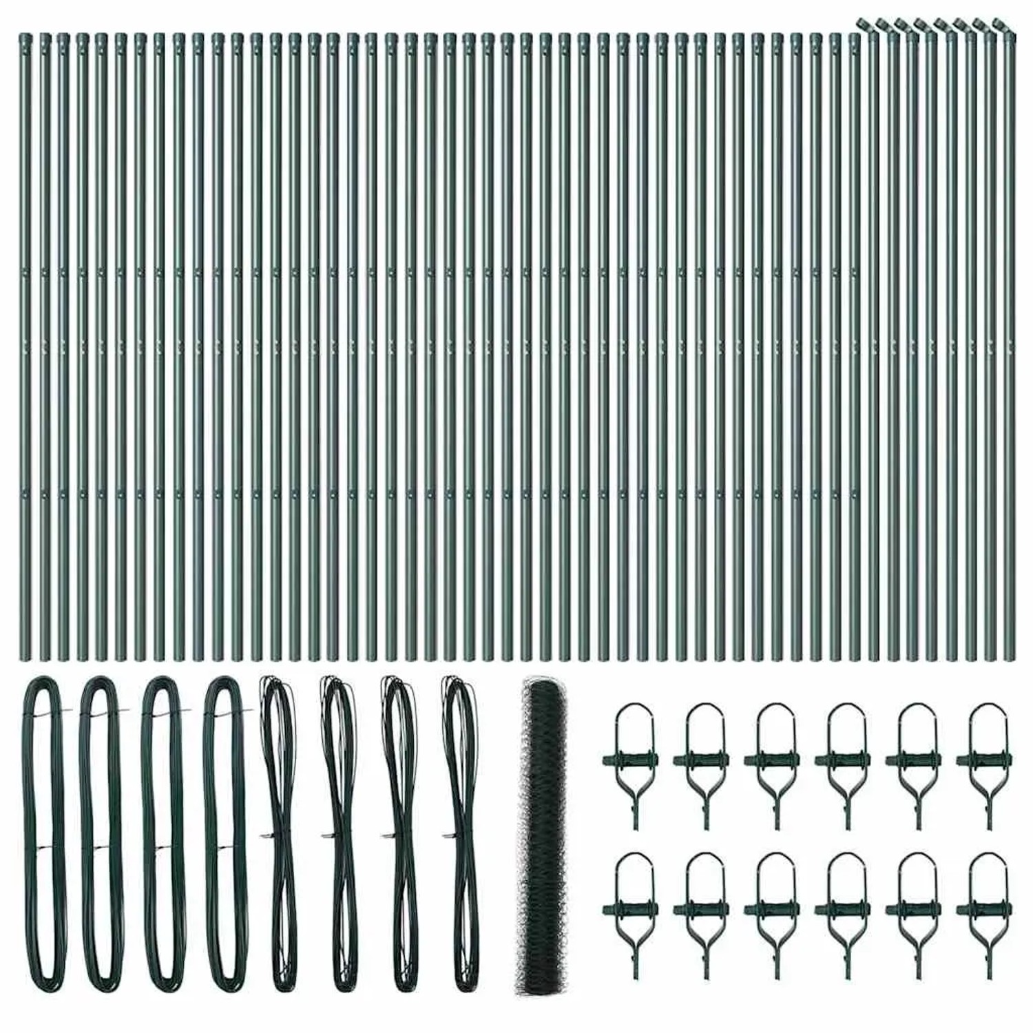 vidaXL Zaunpfosten Grün 100 x 1,4 m 50 mm Maschen Stahl und PVC 3352754 günstig online kaufen