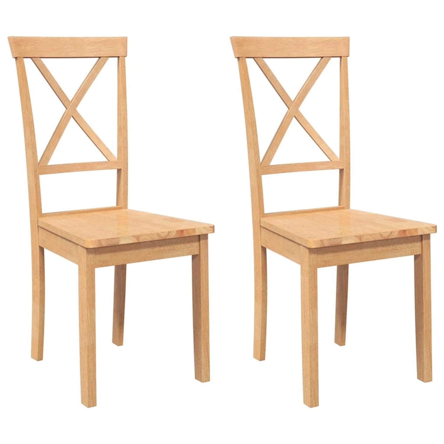 vidaXL Esszimmerstühle 2 Stk Massivholz Gummibaum 4102404