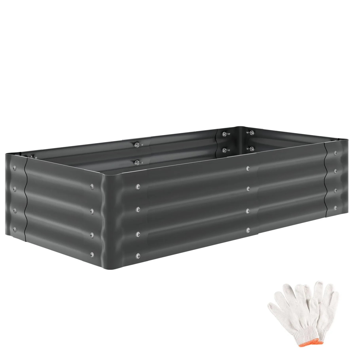 Tectake Hochbeet Salvia Aus Verzinktem Stahl 200 Liter Fassungsvermögen  120 x 60 x 30 cm Grau
