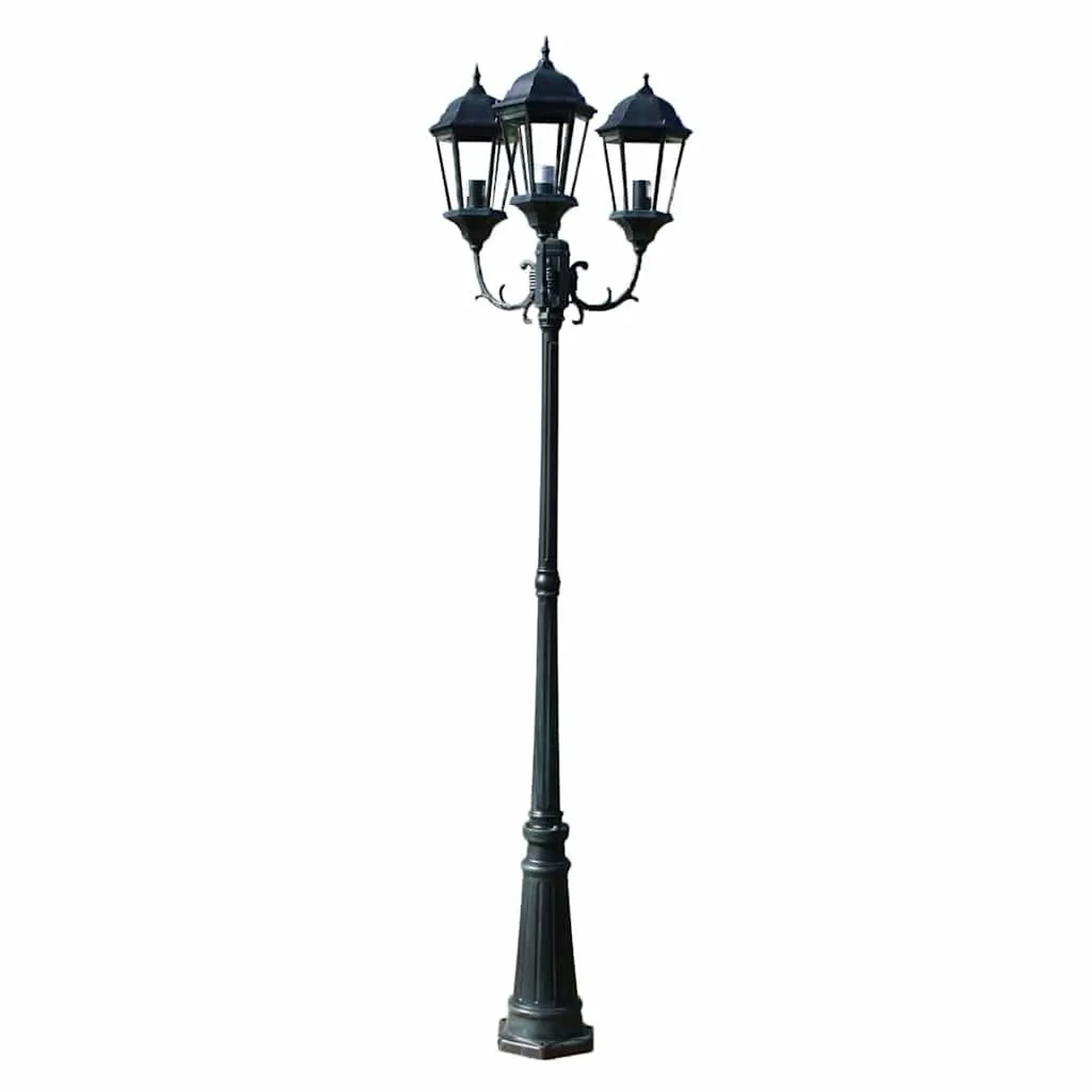 vidaXL Gartenlaterne 3Flammig 230 cm Dunkelgrün/Schwarz Aluminium 40243