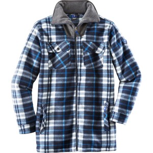 Terratrend Thermohemd in Anthrazit-Royalblau mit Reißverschluss und Karomuster.