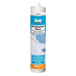 Knauf Acrylwannen-Silikon, transparent, 300ml Kartusche für Bad und Dusche.