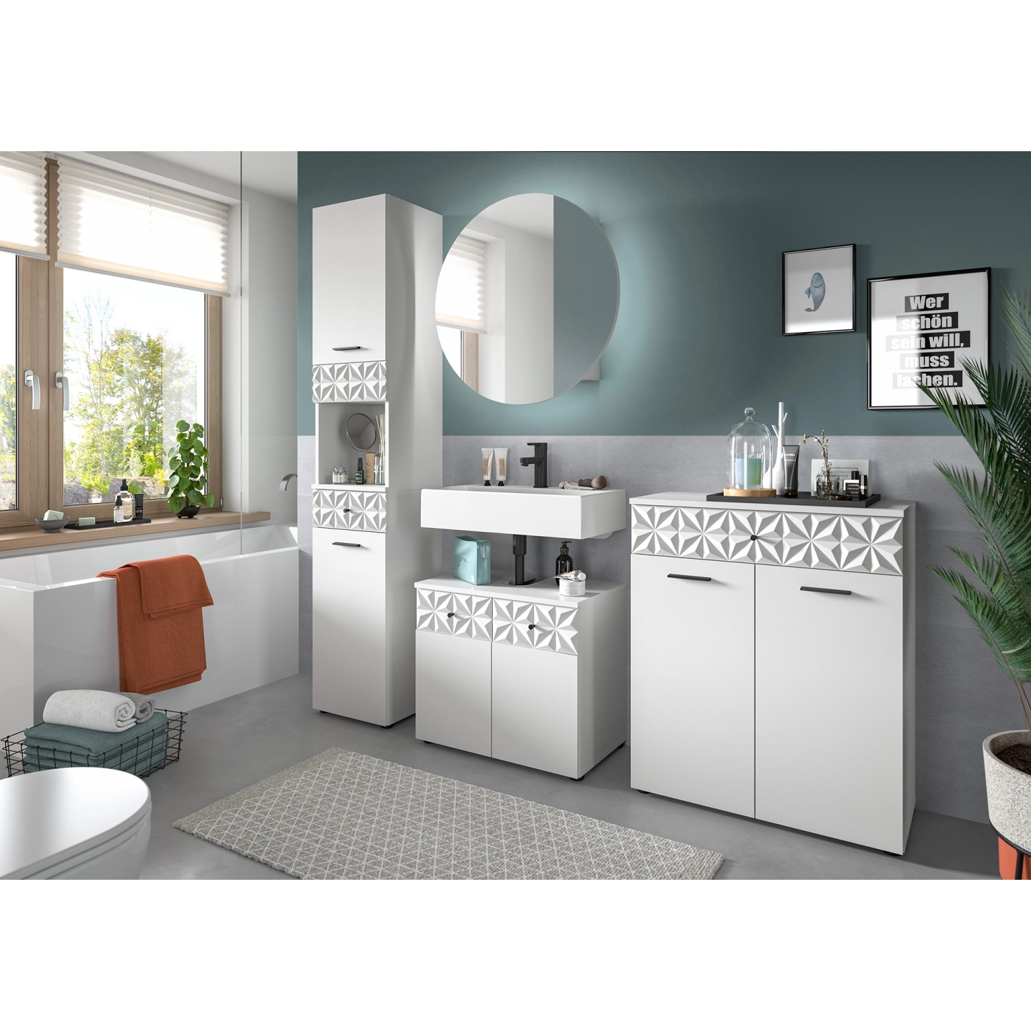 Standschrank Prisma Weiß 85 cm x 70 cm x 34 cm_4