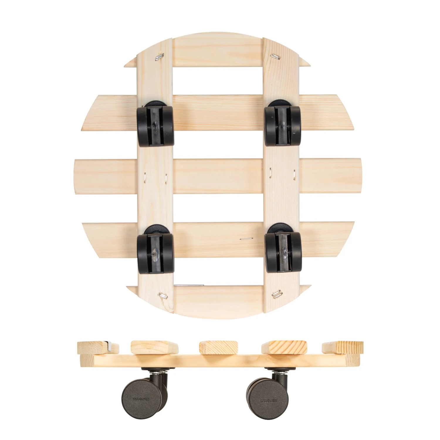 Wagner Multi Roller GH0642, Rolluntersetzer aus Holz mit 4 Doppelrollen, Tragkraft 100kg.