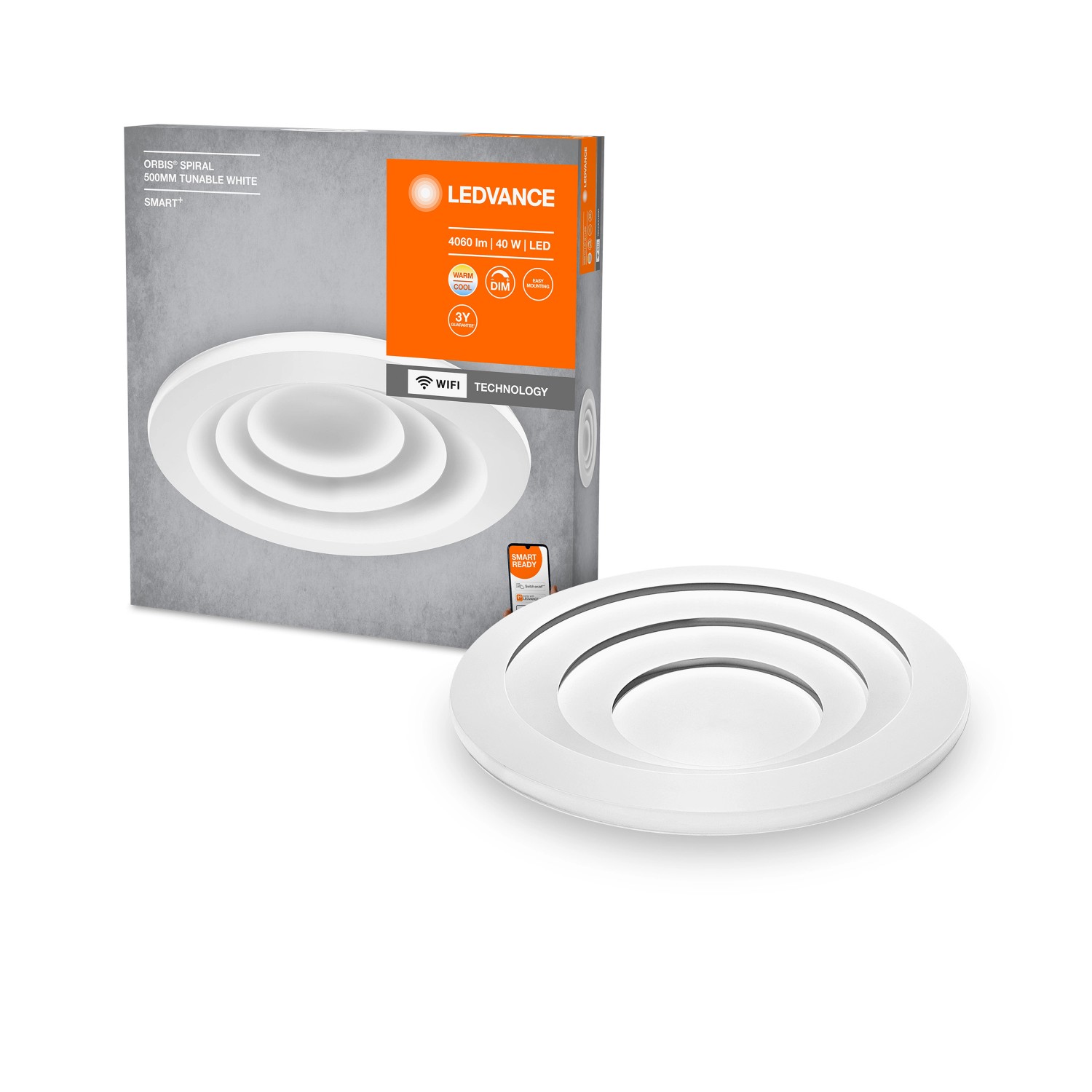 Ledvance Smart+ WiFi Deckenleuchte Orbis Spiral Ø 50 cm Tunable White