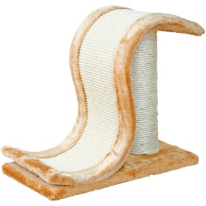 Trixie Kratzwelle Inca, hellbraun/natur, mit Sisalstamm und Plüsch-Kratzfläche.