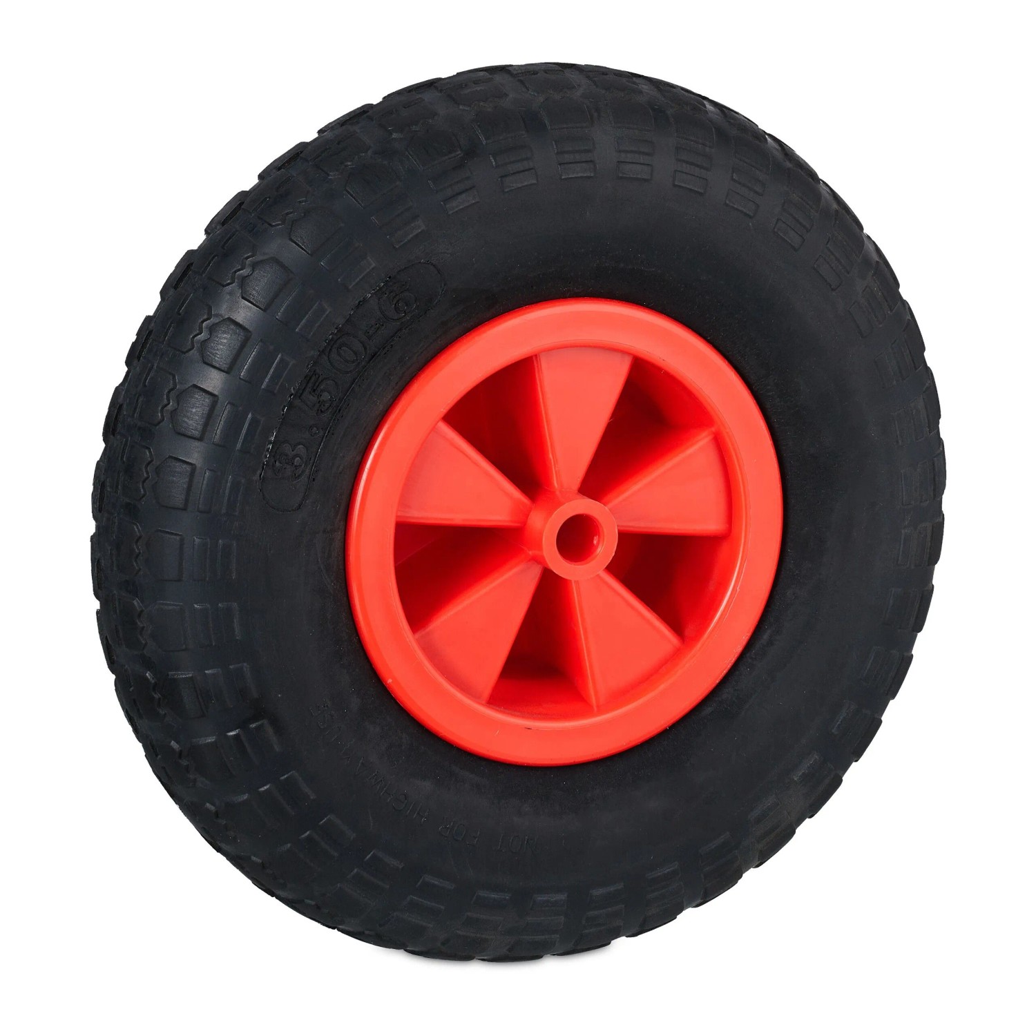 Relaxdays Schubkarrenrad Vollgummi Rot Schwarz Profiliert Pannensicher 33 cm x 9 cm 1,4 kg