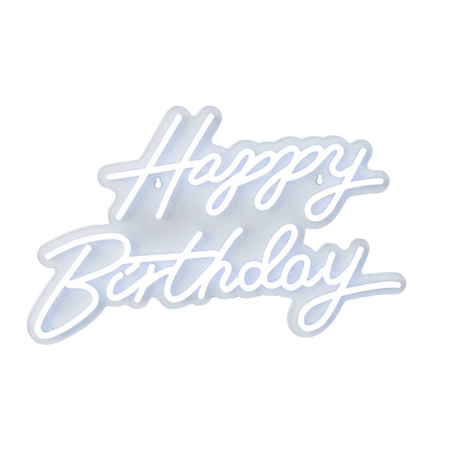 Relaxdays LED Schild Happy Birthday Acryl Transparent Kaltweiß mit USB Anschluss 28 x 40 x 1 cm 400 g