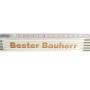 Stabila Zollstock mit Lasergravur "Bester Bauherr", 2m, aus Buchenholz.