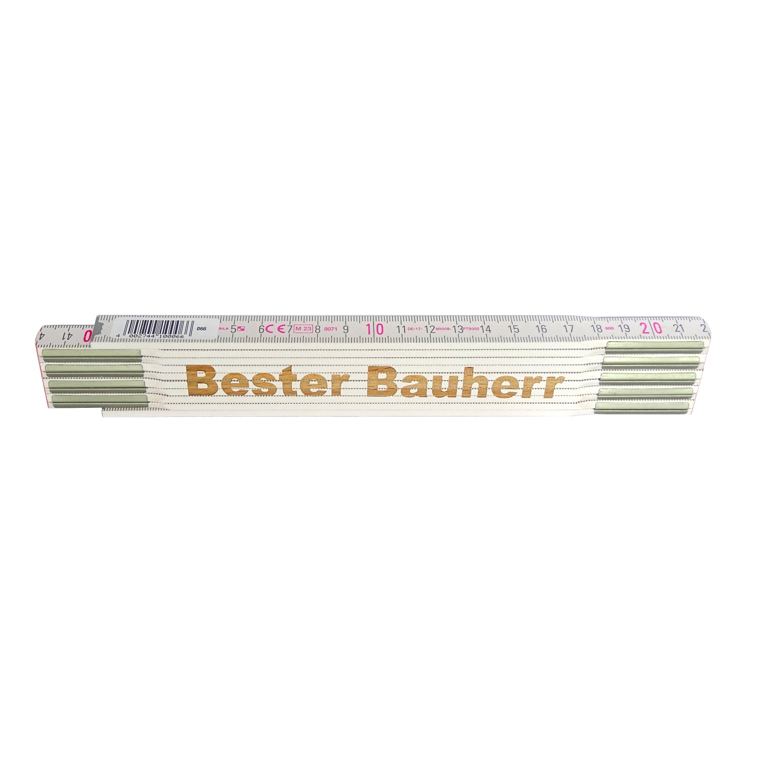 Stabila Zollstock mit Lasergravur Bester Bauherr 2 m