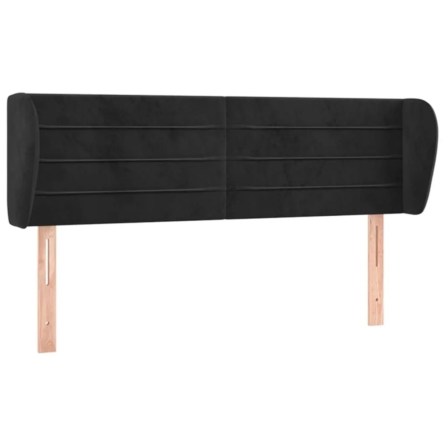 vidaXL Kopfteil mit Ohren Schwarz 147x23x78/88 cm Samt 3117334