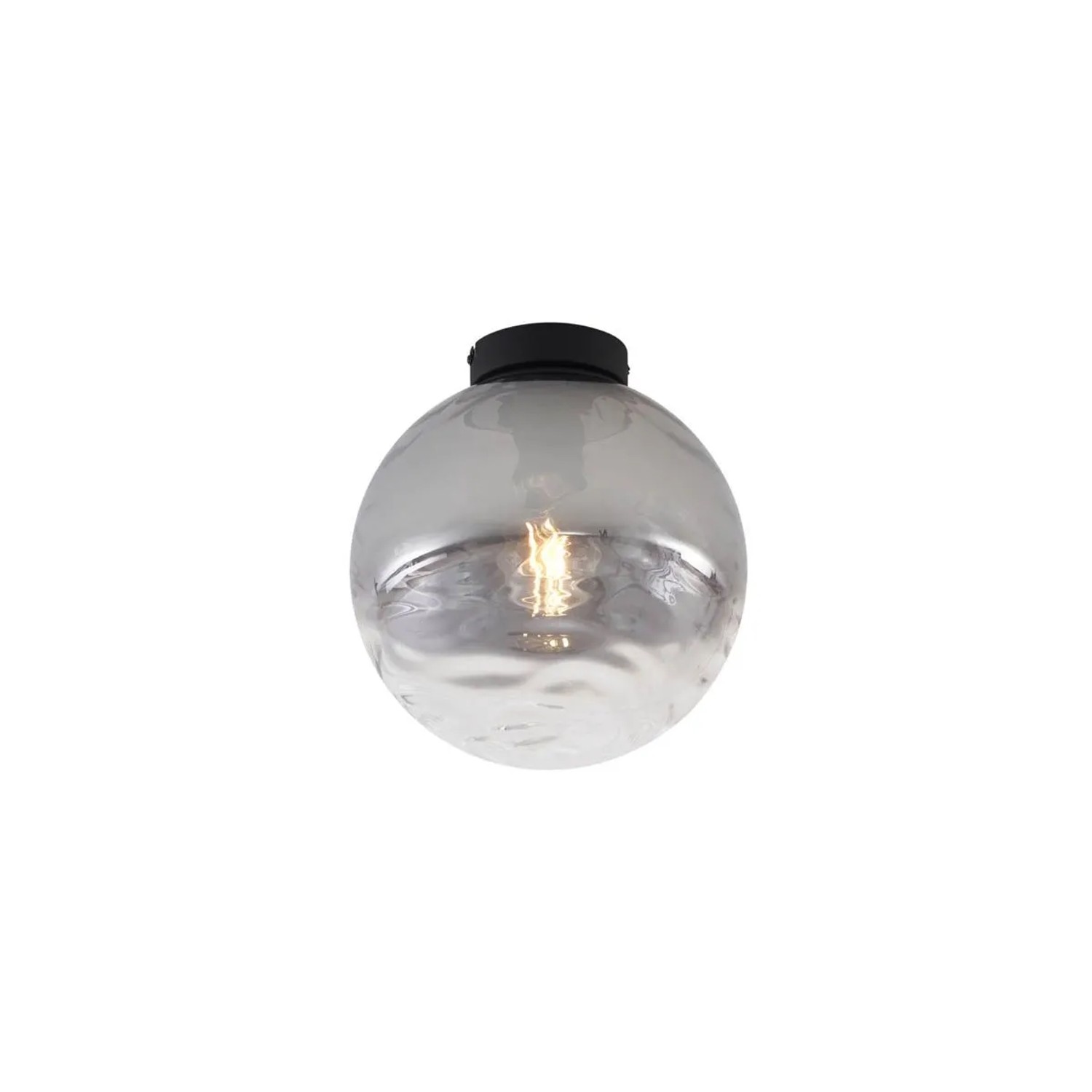 QAZQA Design Deckenleuchte Schwarz mit Rauchverlauf Glas Pillon
