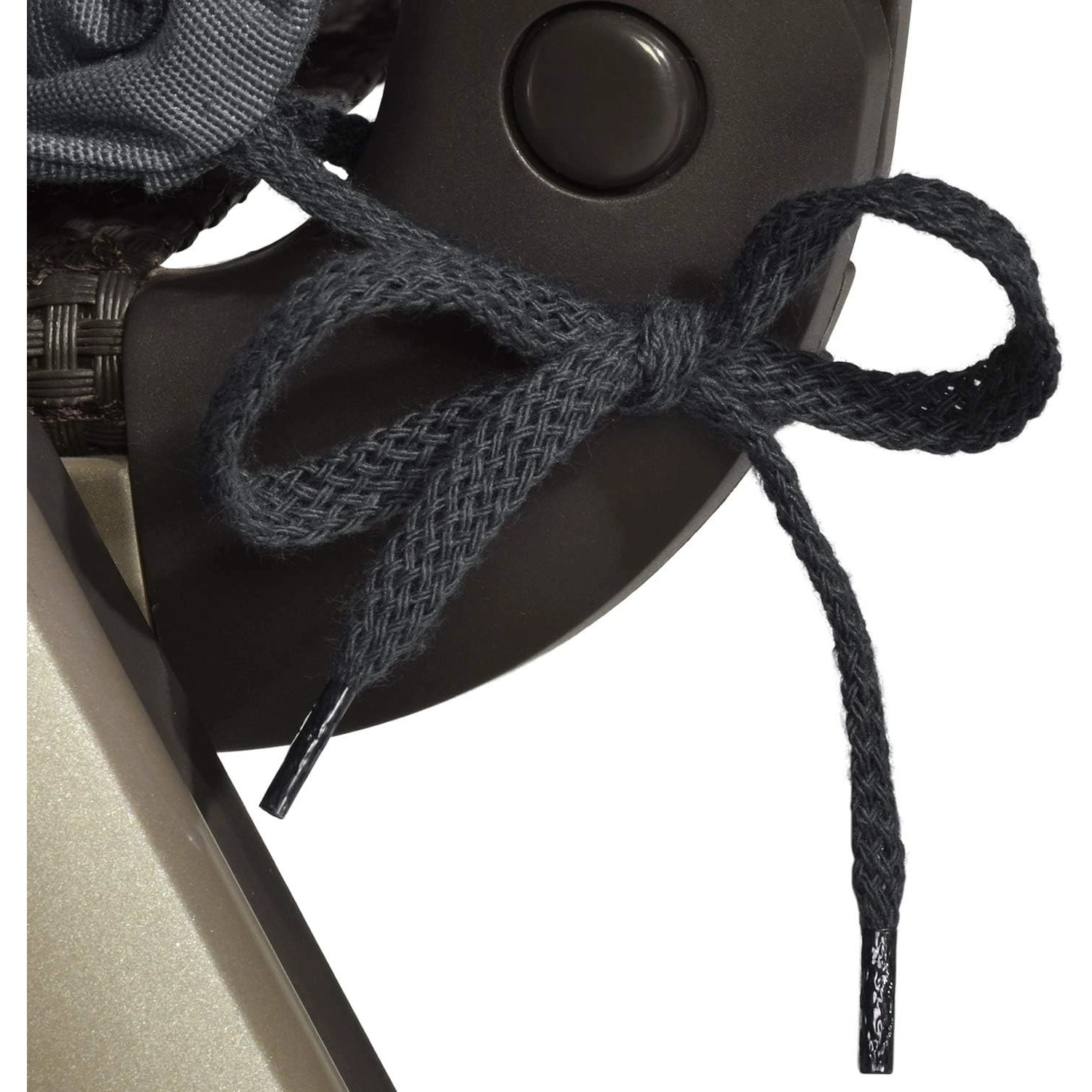 Detailaufnahme: Befestigungsschnur der Beautissu Flair NL Gartenstuhl-Auflage, Graphitgrau.
