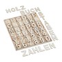 Relaxdays Holzbuchstaben und Zahlen Set Holz Natur Lernhilfe 5 cm 280 g