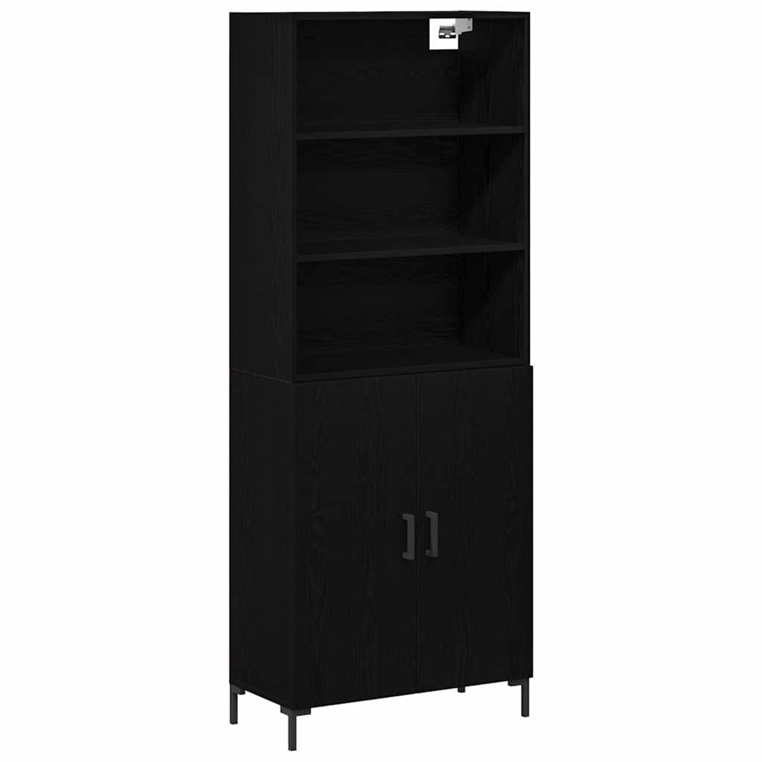 vidaXL Highboard Wandmontiert 2-Tlg Schwarz Eichen-Optik Holzwerkstoff 3333 günstig online kaufen