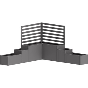 Biohort Pflanzkasten DaVinci Version 1 in Quarzgrau-Metallic mit Sichtschutz.