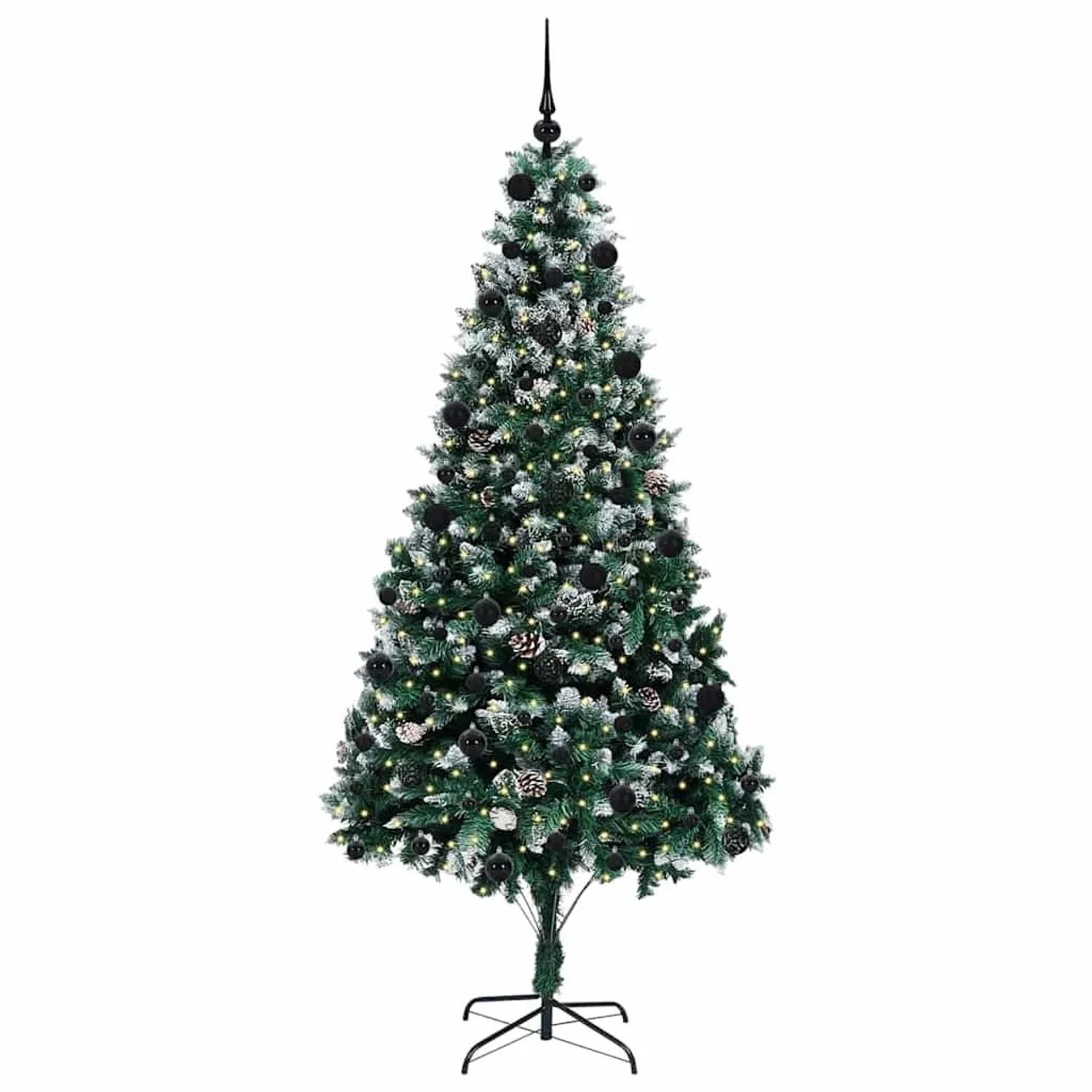 vidaXL Künstlicher Weihnachtsbaum mit 300 LEDs mit Ständer Grün 210 cm 3396274