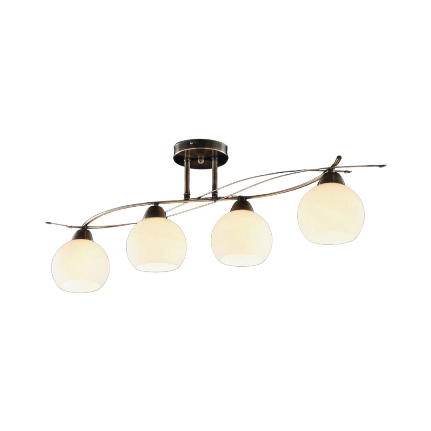 Lindby Deckenlampe Leanda 9620759 Modern in Bronze aus Glas 4-flammig E14 Wohnzimmerleuchte