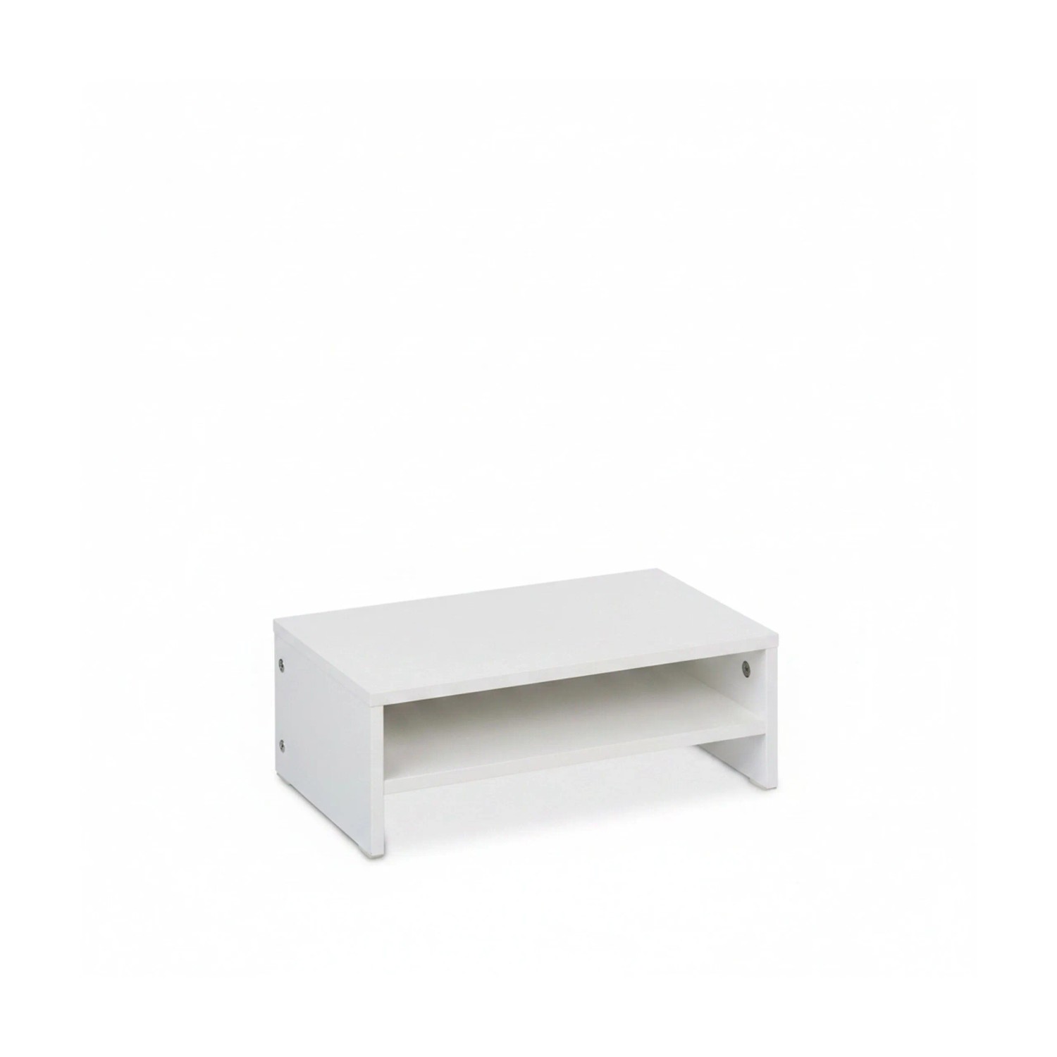 Relaxdays Monitorständer Faserplatte Weiß mit Fach Rutschfest 40 cm x 23,5 cm x 14 cm 2 kg