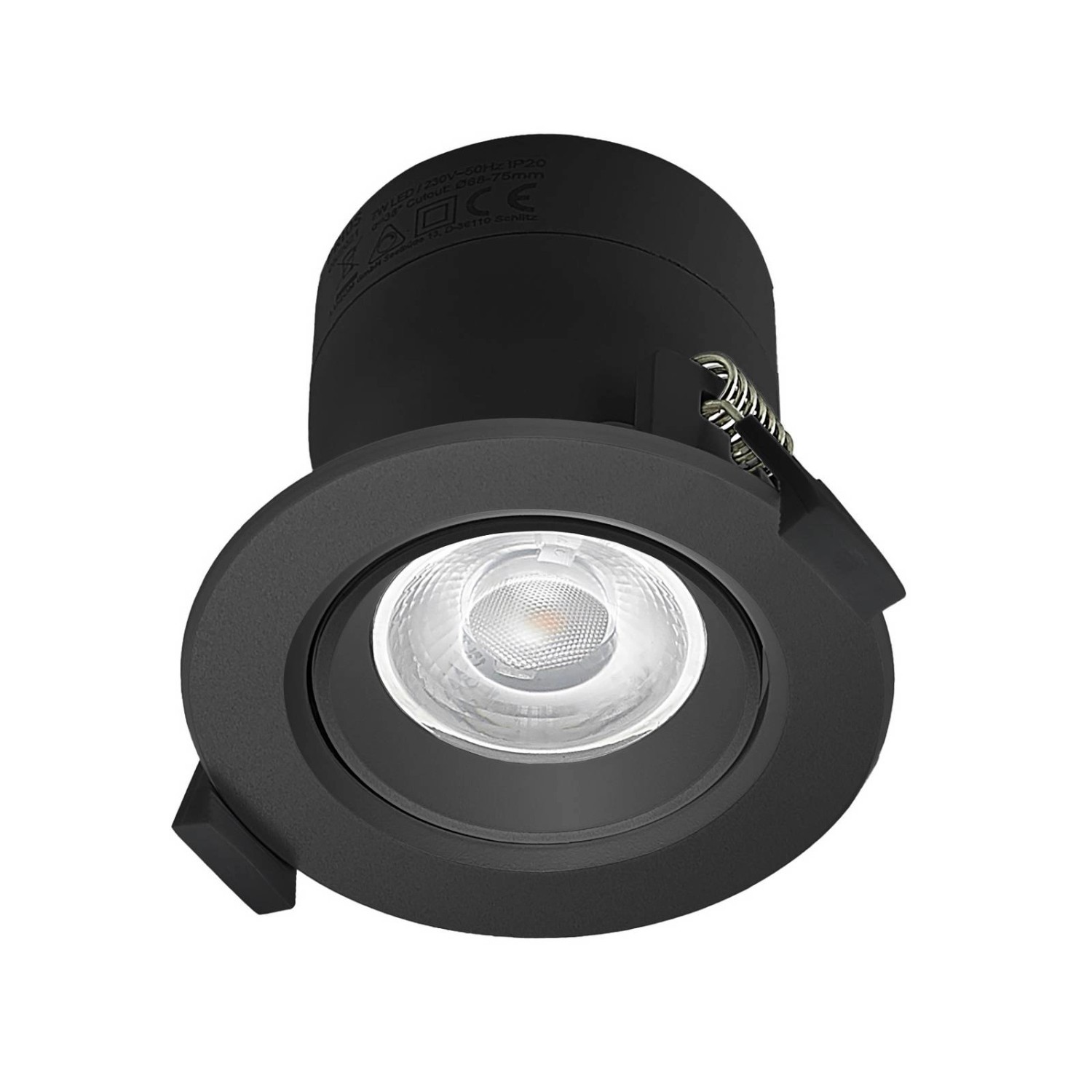 PRIOS LED Shima 10031405 Modern in Schwarz aus Aluminium 1-flammig Wohnzimmerleuchte