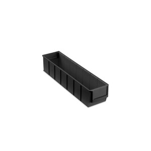 Schwarze PROREGAL Industriebox 400 S, 22 Liter, ESD Sortimentskasten für Aufbewahrungssysteme.