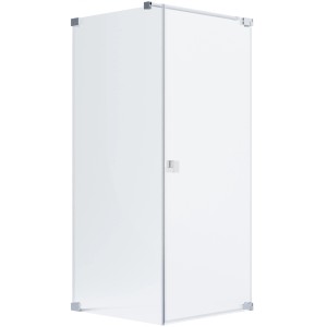 Schöner Wohnen Eckdusche mit Drehtür und Seitenwand, chromglänzend, 90x90x200 cm.