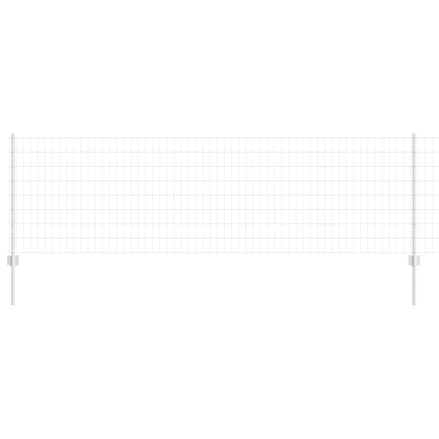 vidaXL Zaun mit Pfosten Silber 0,8 x 25 m Stahl 3336193 günstig online kaufen