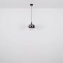 Schwarze Globo Hängeleuchte Maxy mit rauchfarbenem Glasschirm, Ø 29 cm.