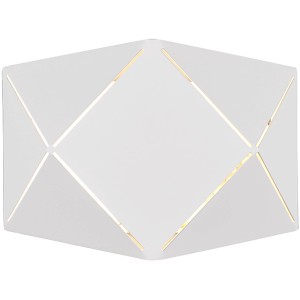 Moderne, weiße Trio LED Wandleuchte Zandor mit geometrischem Muster.