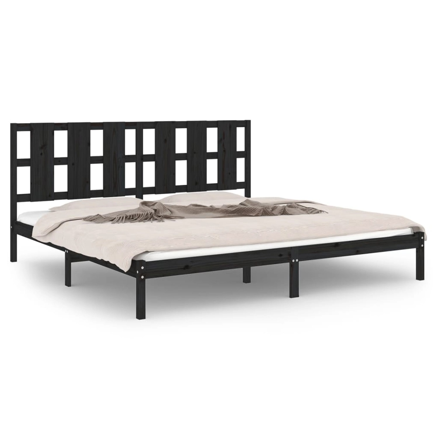 vidaXL Massivholzbett Schwarz Kiefer 200x200 cm1084257 günstig online kaufen