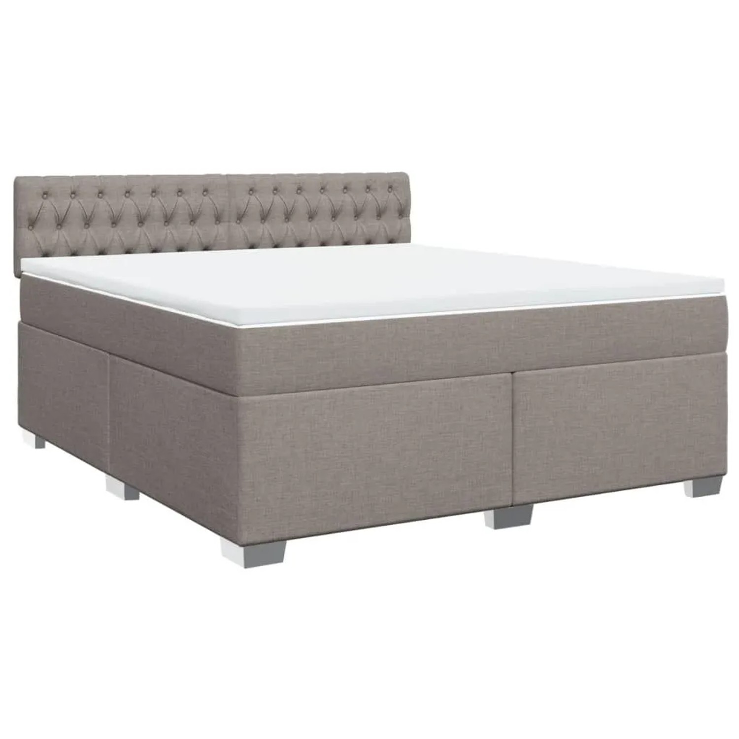 vidaXL Boxspringbett mit Matratze Taupe 180x200 cm Stoff 3285978