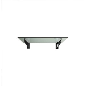 Glasvordach Hagen 130x90 cm, Klarglas mit anthrazitfarbenen Haltern (RAL 7016).