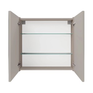 Offener Fackelmann Spiegelschrank Compact Line, 70 cm, Kaschmir, mit Glasböden.