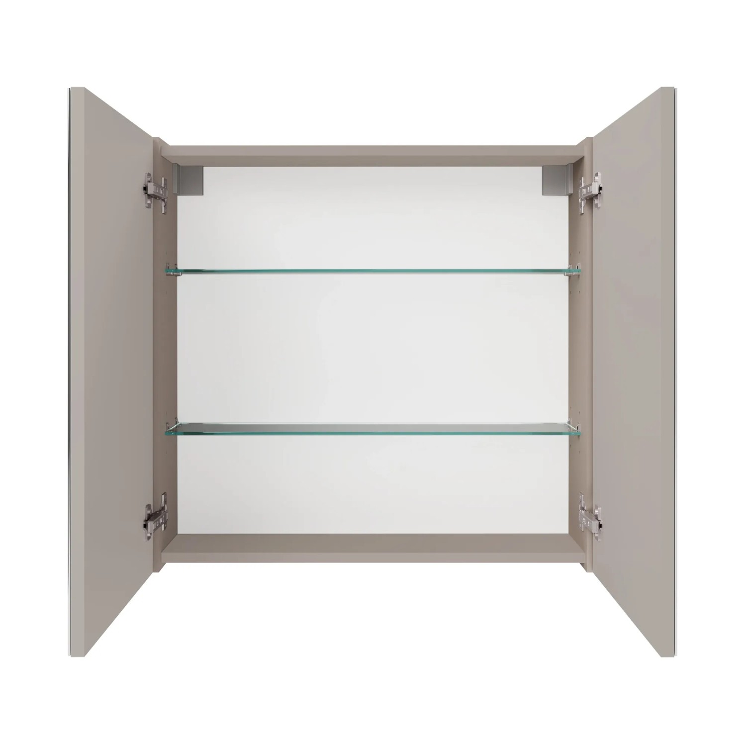 Offener Fackelmann Spiegelschrank Compact Line, 70 cm, Kaschmir, mit Glasböden.