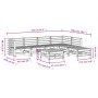 vidaXL 7-tlg. Garten Lounge Set aus Douglasienholz mit Maßen.
