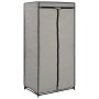Grauer vidaXL Kleiderschrank (75x50x160 cm) mit Stoffbezug und Reißverschluss.