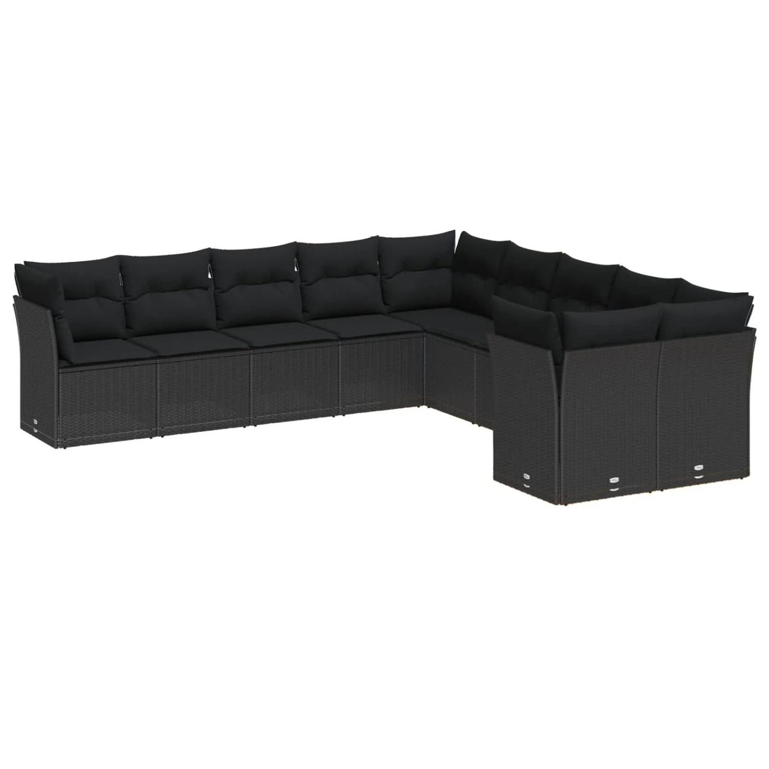 vidaXL Gartensofa-set mit Kissen 13-Tlg Schwarz Poly-Rattan 3363484 günstig online kaufen