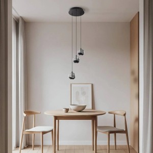 Lucande LED Pendelleuchte Hayley 10036261 Modern in Transparent aus Glas 3-flammig Wohnzimmerleuchte