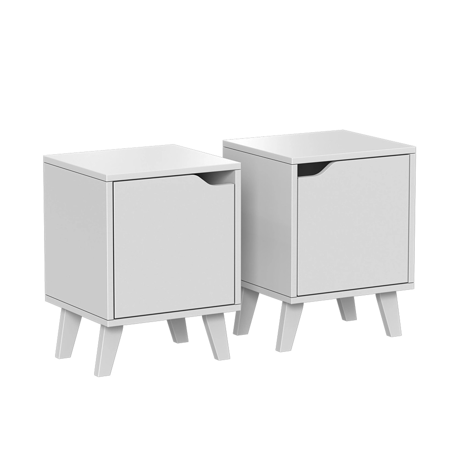 Vicco Nachttisch Malu Weiß 35 x 47 2er Set