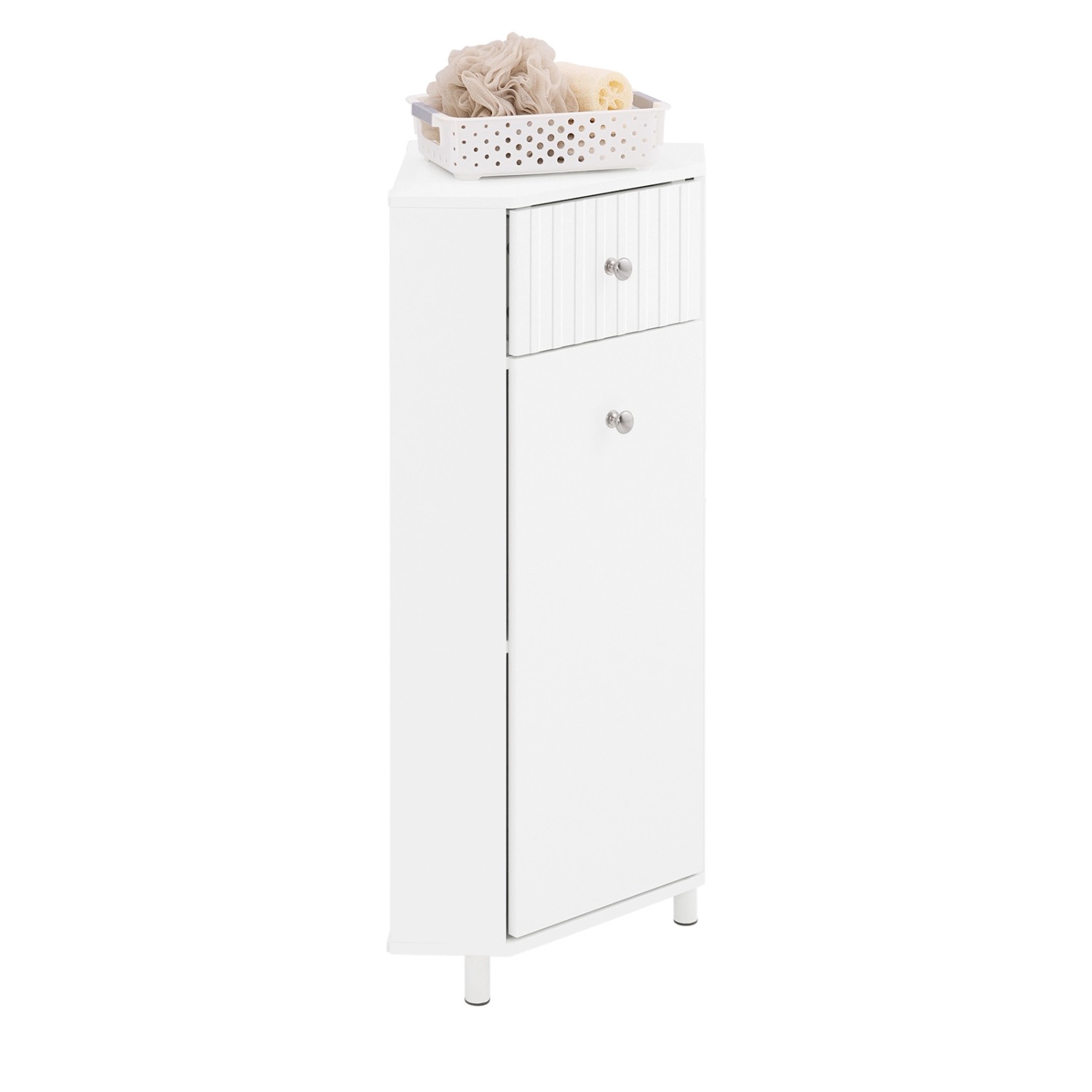 SoBuy Badkommode Badschrank mit 1 Tür Aufbewahrungsschrank Weiß BZR194-W günstig online kaufen