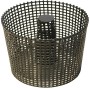 Schwarzer, runder Lienbacher Pelletsbrennkorb aus beschichtetem Metall für Kamin und Ofen.