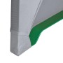 Detailaufnahme: Beautissu Victoria Biertischhusse, silber-grauer Stretchstoff, 3-teiliges Set.