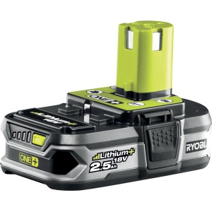 Ryobi One+ RB18L25 Akku, 18V 2,5 Ah, Lithium-Ionen Akku für Werkzeuge.