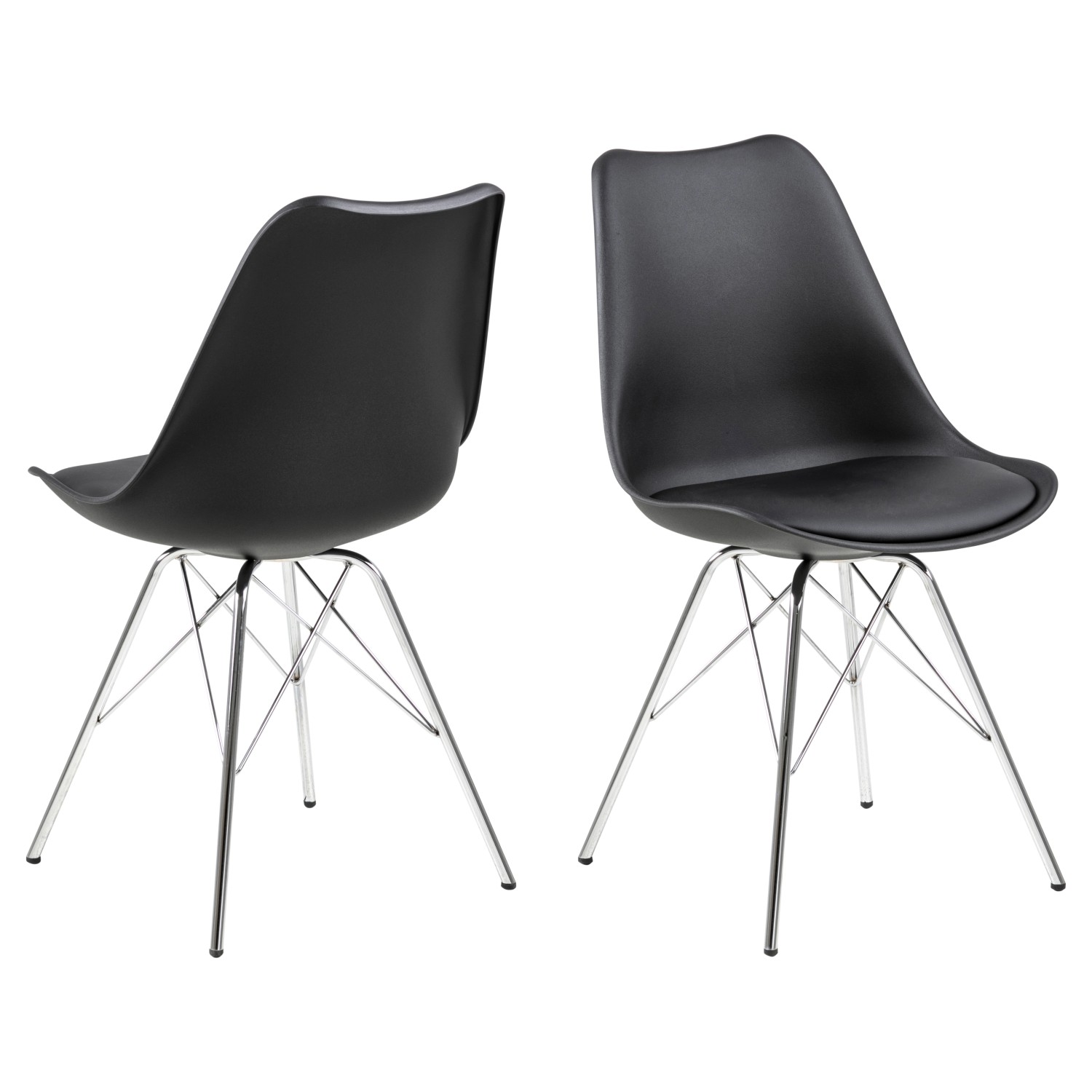 ebuy24 Erin Esszimmerstuhl Schwarz Chrom günstig online kaufen
