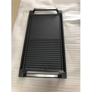 Wolkenstein GP 1W Grillpfanne aus Gusseisen mit geriffelter und glatter Bratfläche.