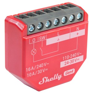 Shelly Smart-Relais Unterputz 1PM Gen4 Rot