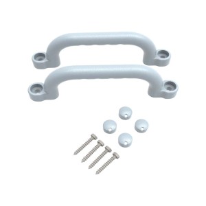 OutdoorToys Haltegriffe, 2er Set, Pastellblau, mit Schrauben und Abdeckkappen für Spielturm & Spielanlage.